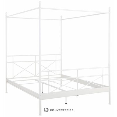 White metal canopy bed (160x200cm) (thora)