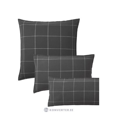 Black striped cotton pillowcase (noelle) 80x80 whole