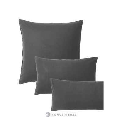 Tamsiai pilkas medvilninis pagalvės užvalkalas (biba) 80x80 visas