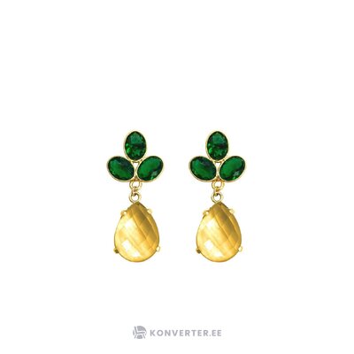 Золотисто-зеленые серьги амелия (драгоценный камень) неповрежденные