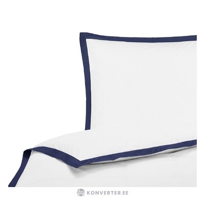 Комплект постельного белья из хлопка с бело-синей каймой из 2 предметов (joanna) нетронутый