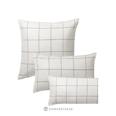 Light gray-black striped cotton pillowcase (noelle) 80x80 whole