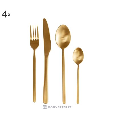Gold cutlery set 16-piece gloria (rough design) intact