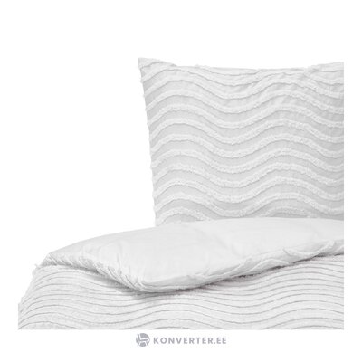 Белый комплект постельного белья из хлопкового перкаля с бахромой из 2 предметов (фелия) нетронутый