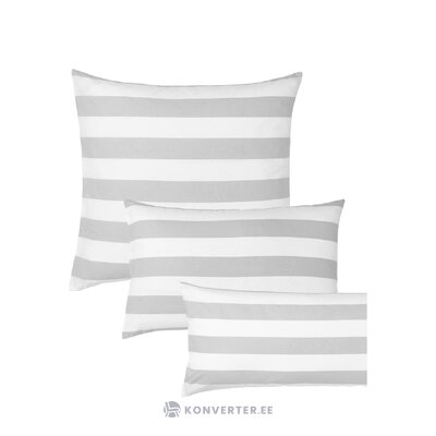 Grey-white striped cotton pillowcase (lorena) 80x80 whole