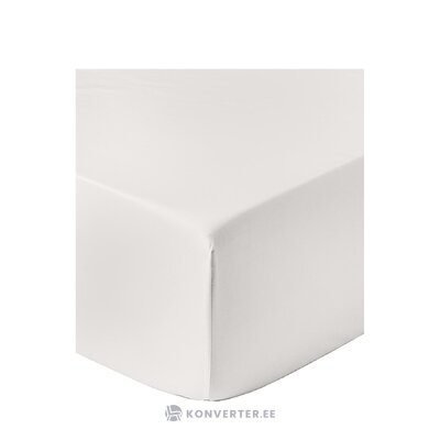 Простыня белая хлопковая на резинке (премиум) 160х200 цельная