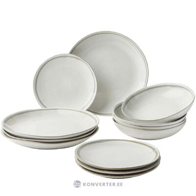Gray dinnerware set 18 pieces (cia) incomplete