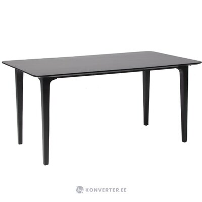 Musta massiivipuinen ruokapöytä (archie) 160x90 tahroilla