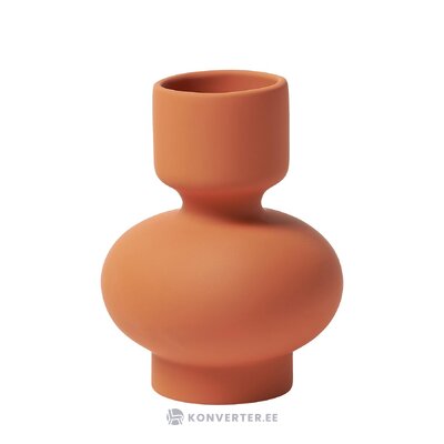Oranžinio dizaino gėlių vaza (elta) nepažeista