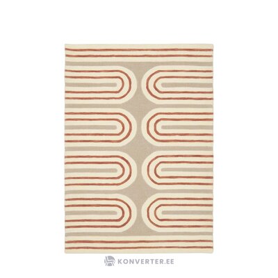 Beige woolen carpet with reddish pattern (arne) 160x230 intact