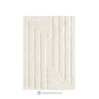 Valkoinen korkeakuvioinen matto (genève) 160x230 ehjä