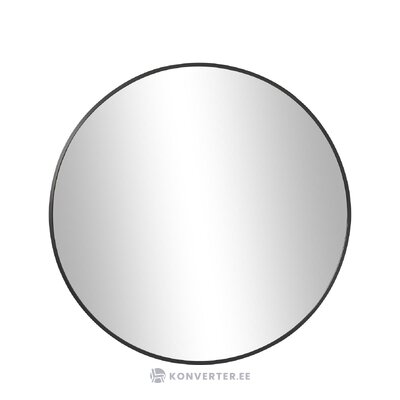 Круглое настенное зеркало в черной раме (восток) неповрежденное.