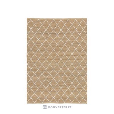 Brown-white patterned jute carpet (kunu) 160x230 intact