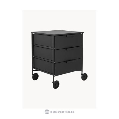 Black nightstand on wheels mobile (cartel) intact