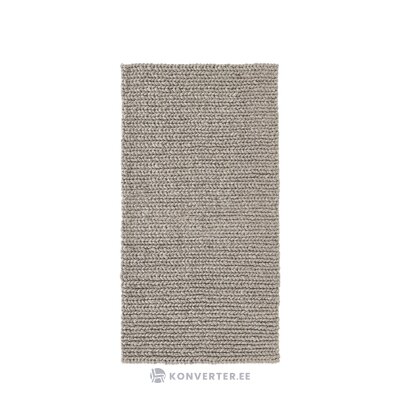 Gray woolen carpet with braided structure (brown) 80x150 intact