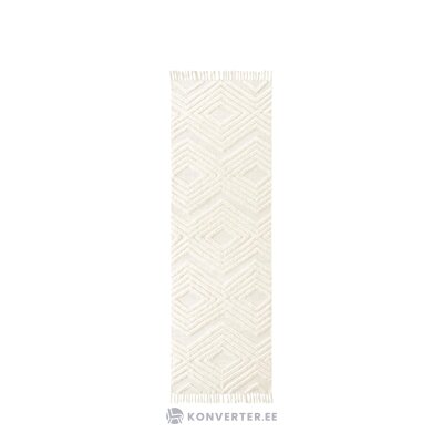 Cream low structure cotton rug (ziggy) 80x250 whole