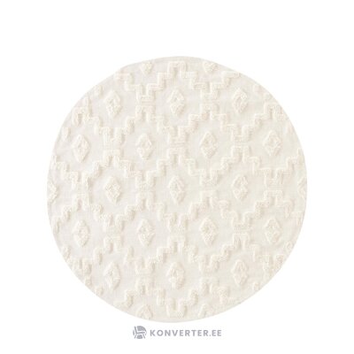 Cream high-low structured round cotton rug (idris)d=120 whole