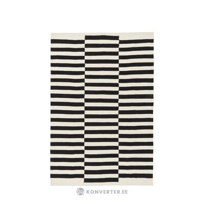 Wool carpet with black and white stripes (donna) 160x230 intact