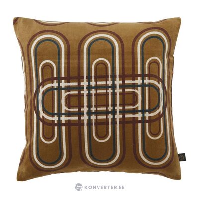 Brown patterned velvet pillowcase on frame (harmony) 45x45 whole