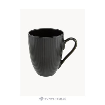 Чашка для кофе черная 4 шт. с пазом (Аида) нетронутая