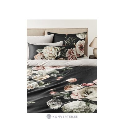 Комплект постельного белья из 3 предметов из хлопка с темным цветочным мотивом (цветки) цельный