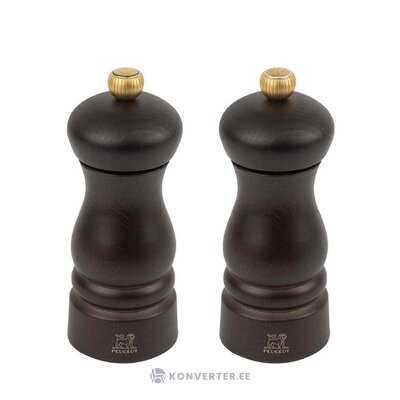 Black salt and pepper mill clermont (peugeot) intact