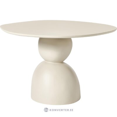 Balts apaļa dizaina pusdienu galds (sahra) neskarts