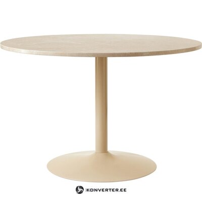 Beige soikea marmorinen ruokapöytä (miley) 90x120 kosmeettisella virheellä.