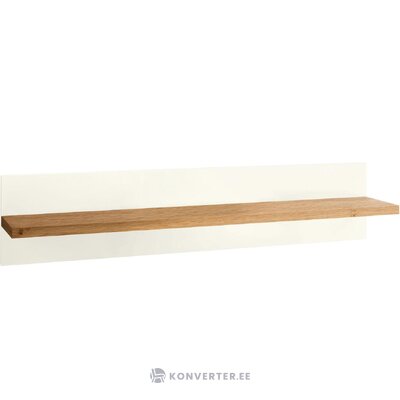 Shelf with natural oak and white lacquered back plate 120 cm x 30 cm x 25 cm (jim)