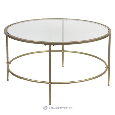 Pyöreä lasinen sohvapöytä kultaisella kehyksellä ø 85 cm (josh)