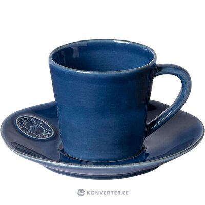 Синяя кофейная чашка+тарелка nova denim (bella tavola) нетронутая
