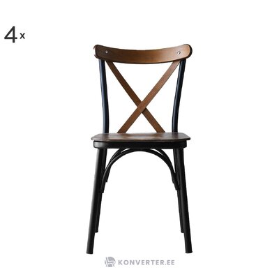 Темно-коричневый стул из дерева (асир) с недостатками красоты.
