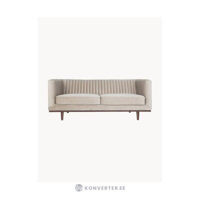 Light beige velvet sofa with dante (zago) beauty flaw