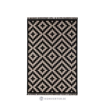 Jute woven carpet with black and white pattern 230x160 cm (stockholm)