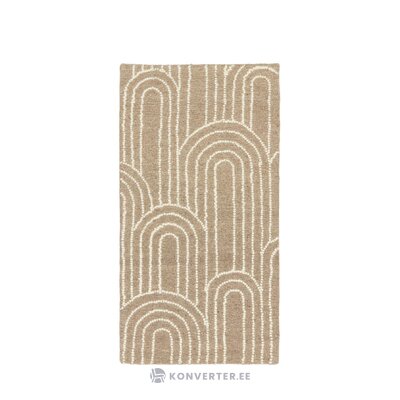 Brown-white patterned wool carpet (arco) 80x150 intact