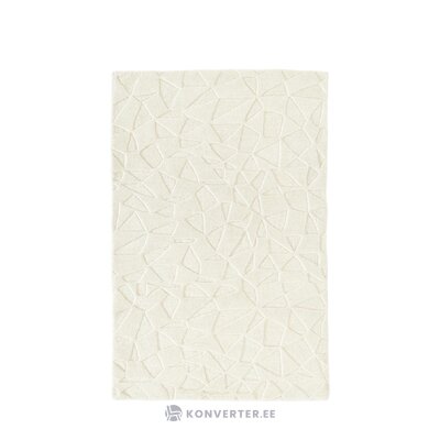 Krēmkrāsas plūksnveida vilnas paklājs (rorijs) 120x180 neskarts