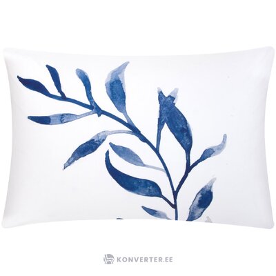 Baltai mėlynas lapų rašto medvilninis pagalvės užvalkalas francine (maison majolie) 65x100 visas