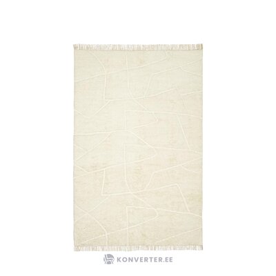 Woolen carpet with beige pattern and fringes (bayu) 200x300 intact