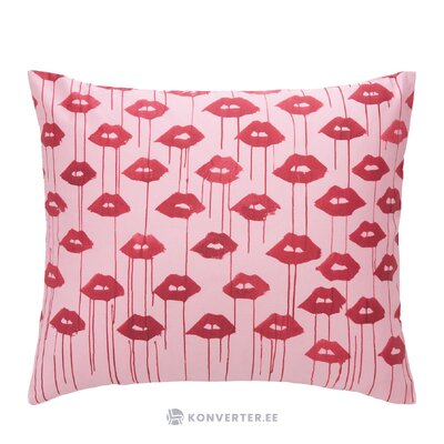 Rožinio rašto medvilninio dizaino pagalvės užvalkalas 2 vnt (kacy) 60x70 visas