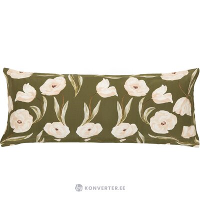 Brownish cotton pillowcase with flower motif (aimee) 45x110 whole