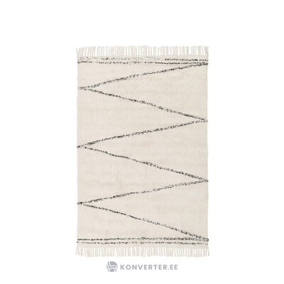 Krēmkrāsas kokvilnas paklājs ar zig-zag rakstu (asisa) 120x180 vesels