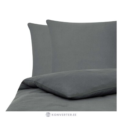 Dark gray cotton bedding set 2-piece (biba) complete