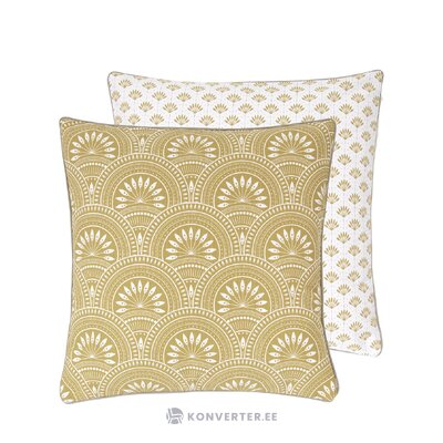 Mustard yellow patterned reversible pillowcase (tiara) 45x45 whole