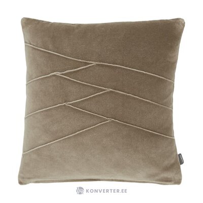 Коричневая бархатная подушка с рельефной текстурой, защип (лен и не только) 45х45, цельная