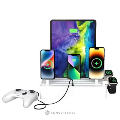 White charging station with 6 wireless connections (alldock), intact
