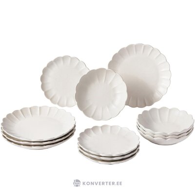 Белый набор столовой посуды, 12 предметов (sabina) в комплекте