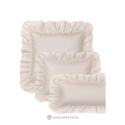 White cotton pillowcase with wavy edge (louane) 70x80 whole
