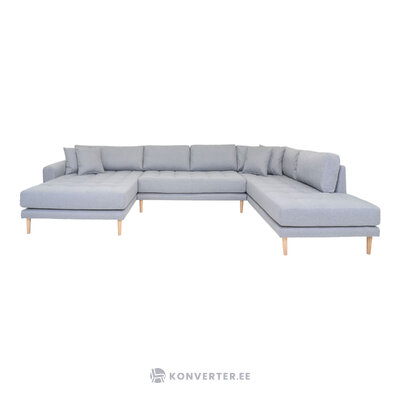П-образный диван серый (lido открытый торец) 370х220см