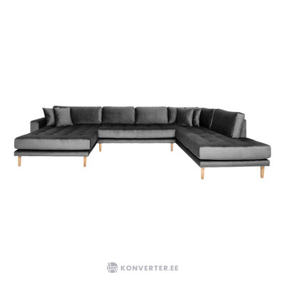 П-образный диван темно-серый (lido открытый торец) 370х220см