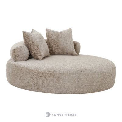 Beige chenille round day bed with 2 pillows (cairo)